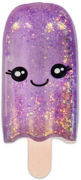 Purple Scrunchems Sugar Ice Lolly with glitter pieces, smiling face and wooden style stick