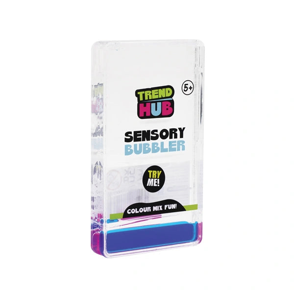 Trend Hub Sensory Bubbler Stair packaged product showing blue and pink liquid with Sensory Bubbler branding
