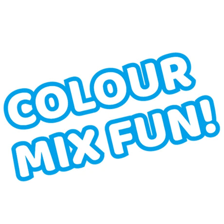 Sensory Motion Bubbler promotional graphic featuring the words Colour Mix Fun in large blue lettering