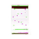 Sensory Motion Bubbler Stair with green and pink droplets descending through a clear rectangular container