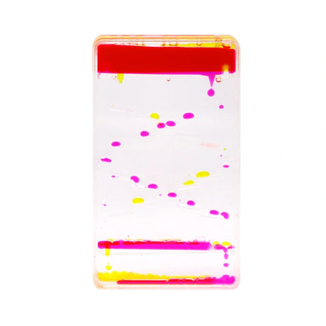 Sensory Motion Bubbler Stair with pink and yellow liquid droplets travelling down sloping transparent steps