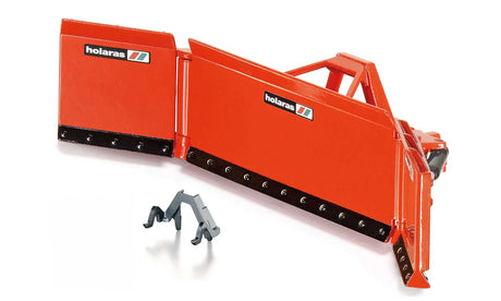 Siku 1:32 maize leveller farm toy with adaptor shown beside the implement and side panels open