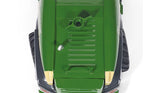 Close top view of the Siku Krone BiG X 580 Forage Harvester 4066 with an engine panel opened to reveal the internal engine detail