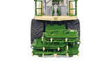 Front view of the Siku Krone BiG X 580 Forage Harvester 4066 with the maize header folded into its narrow transport position