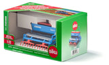 Siku Lemken Seed Drill Combination 2278 in its green Siku Farmer retail box with the blue and red model visible through the front window