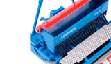 Close view of the Siku Lemken Saphir 7 seed hopper on model 2278 showing the Lemken branding, seed tubes and metal footboard