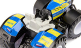 Siku New Holland Police Tractor 3297 with the cab removed to show the white seat, steering wheel and interior controls