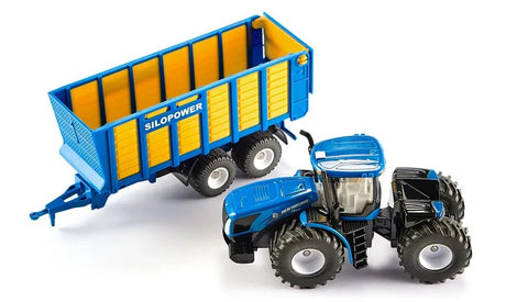 Top view of SIKU New Holland T9 560 Tractor and Silage Trailer Ireland