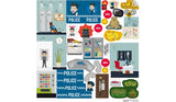 Siku Police Station 5510 sticker sheet with police signs, screens, characters, road markings and building details