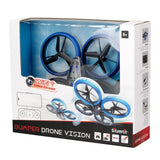 Silverlit Flybotic Bumper Drone Vision in retail box with blue and black drone visible through the front