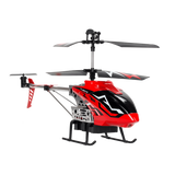 Silverlit Flybotic Sky Knight red helicopter front angle showing twin rotors and landing skids