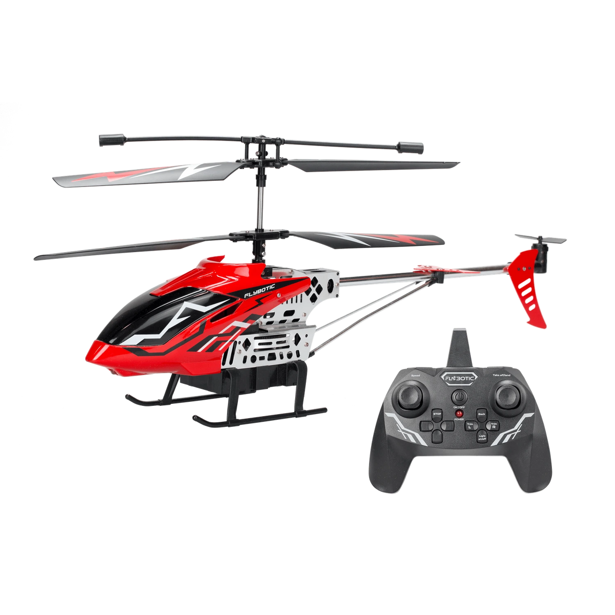 Silverlit Flybotic Sky Knight red remote control helicopter with black controller