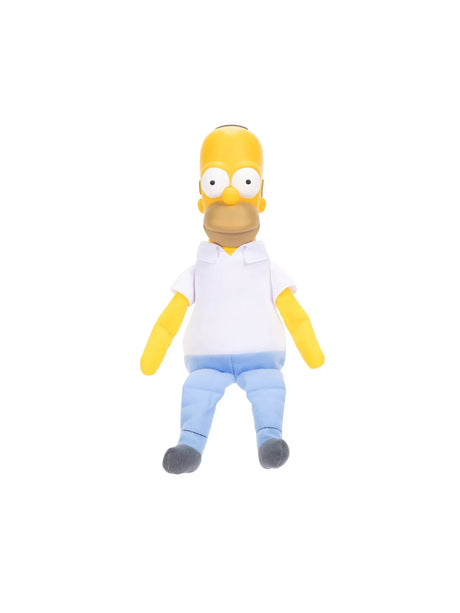 Front view of The Simpsons Homer Shelf Talker plush with sculpted head and soft body on white background in Ireland