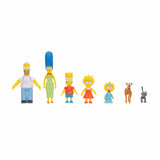 Lineup of all seven Simpsons characters standing upright in size order against a white background in Ireland