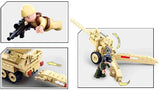 Sluban WWII SD.KFZ 251 Half-Track and K18 Cannon feature graphic showing a soldier with rifle, the rear towing connection and the field cannon with movable support legs