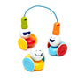 Three SmartMax My First Wobbly Cars pieces arranged with a blue pull rope