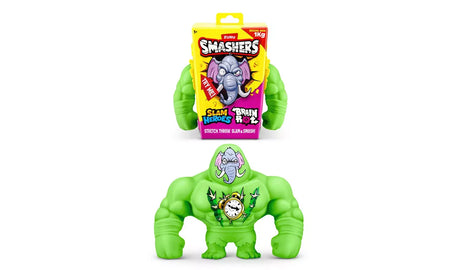 Bright green Brain Rot figure with elephant face and clock graphic on its chest below the retail pack