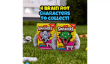 Two Smashers SLAM Heroes Brain Rot packs on grass showing elephant and reptile character designs
