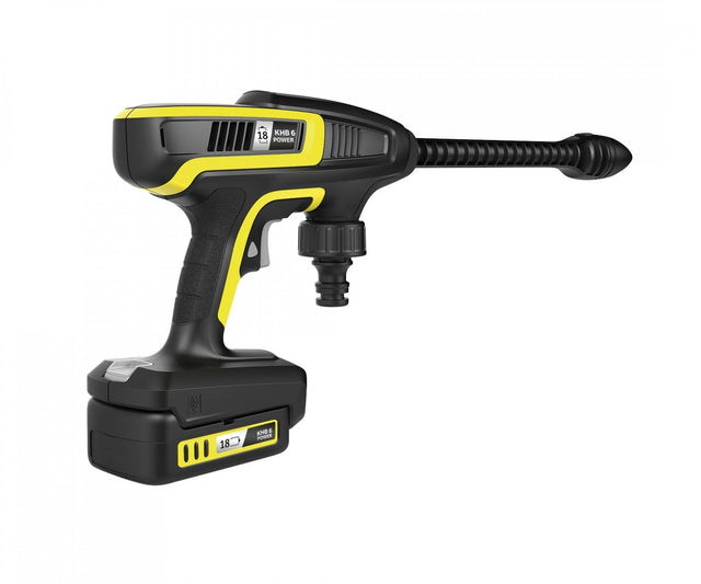 Smoby Karcher High Pressure Gun toy in black and yellow with flexible lance, trigger grip and detachable battery pack