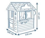 Smoby Life Playhouse Sweety Corner dimensions diagram showing 105 x 110 x 127 cm