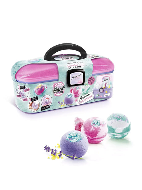 So Bomb DIY Aroma Bath Bomb Vanity Case with colourful bath bombs and storage handle in Ireland