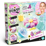 So Bomb DIY Flower Bath Bomb Kit packaging featuring illustrated flower bath bombs, product information, colourful graphics and a 6+ age marking.