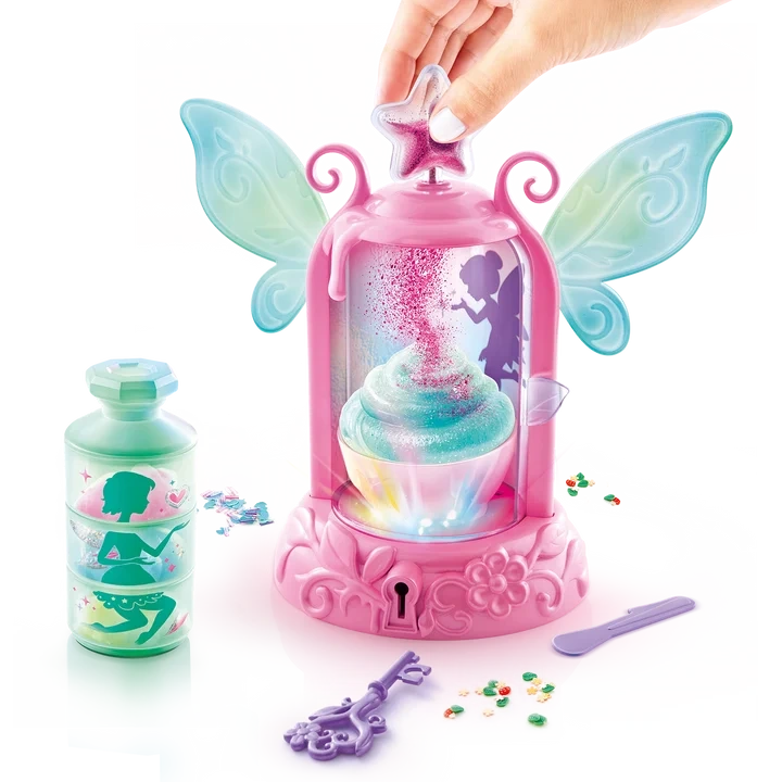 So Slime DIY Fairy Slime Potion Maker promotional arrangement showing the fairy themed machine and colourful slime potion creations.