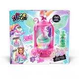 Front of the So Slime DIY Fairy Slime Potion Maker retail packaging featuring the pink fairy potion machine and colourful slime making illustrations.