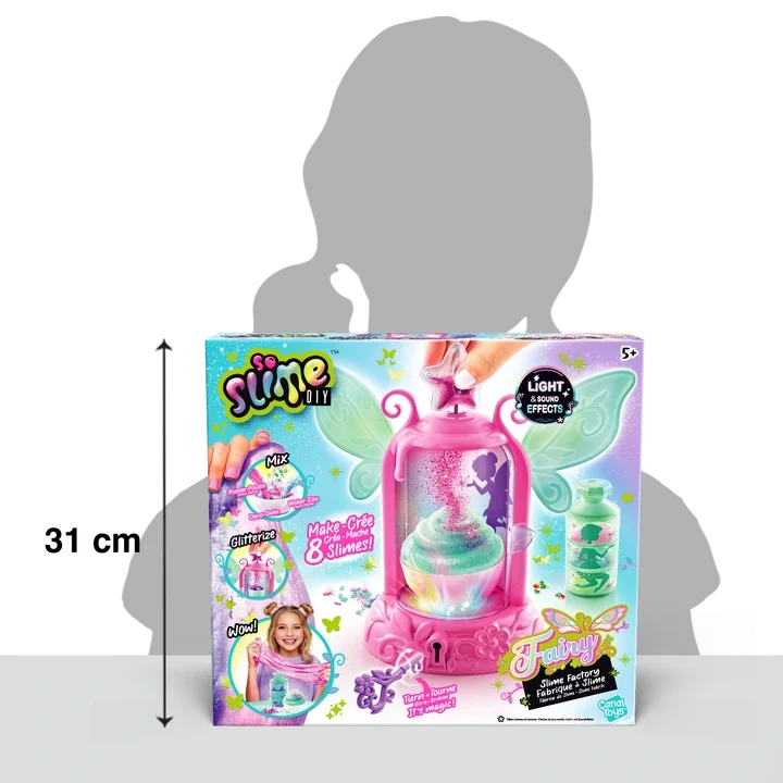 So Slime DIY Fairy Slime Potion Maker product size illustration showing the fairy machine with measurement markings.