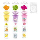 So Slime Flower Pots set contents with three pots, flower shapes, charms and decoration bags