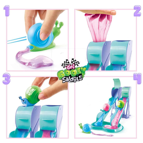 Step-by-step instructions showing slime stretch, race setup, and snail placement – Ireland