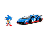Sonic the Hedgehog Lamborghini Veneno 1:24 die-cast car with Sonic figure beside it in Ireland