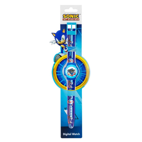 Sonic The Hedgehog Printed Digital Watch displayed on Sonic The Hedgehog branded retail packaging 