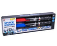 Space sword toy set in retail box showing blue and red light swords with extendable blades and sound effect handles