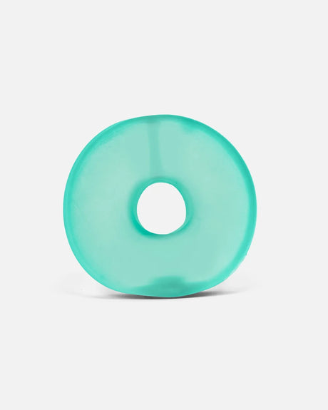 Speks Gump Loop Sea Glass squishy in translucent turquoise with soft donut shaped ring design