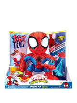 Spidey and His Amazing Friends Amazing Flip Spidey animatronic plush in retail box packaging