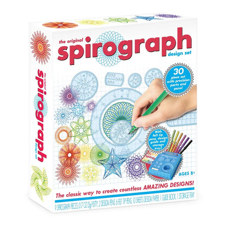 Spirograph Design Set box with colourful sample spirals and tools – Ireland