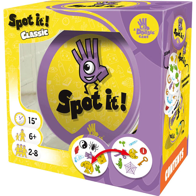 Spot it! Classic Game box with purple and yellow design – Ireland
