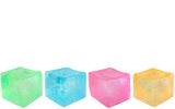 Squeeze Sugar Glitter Cube Mega assortment in green, blue, pink and yellow