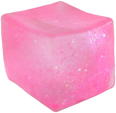 Squeeze Sugar Glitter Cube Mega pink glitter squishy cube