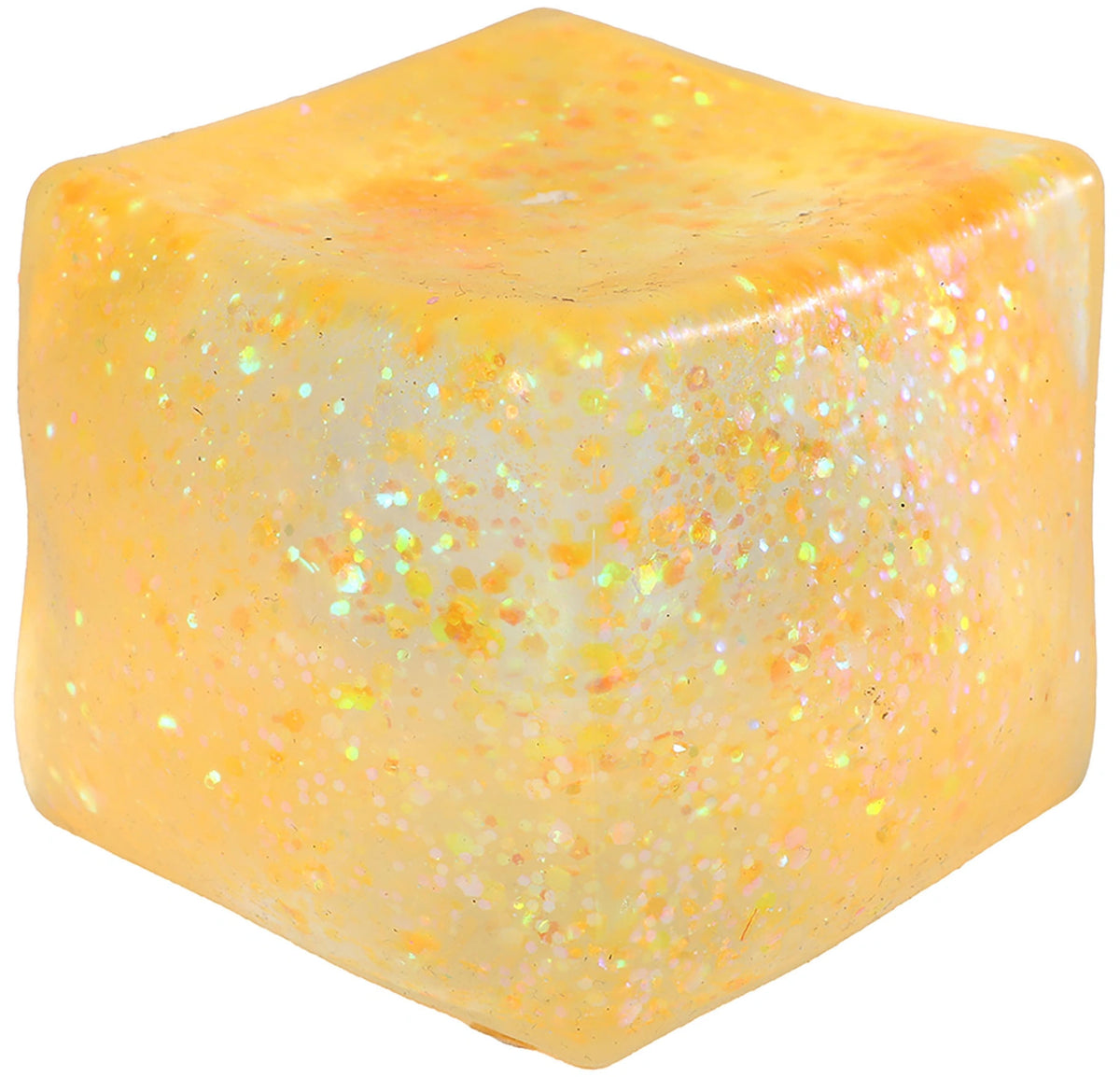 Squeeze Sugar Glitter Cube Mega yellow glitter squishy cube