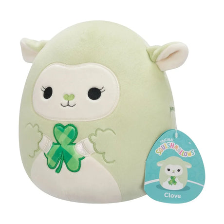 Squishmallows Clove the green lamb plush with product tag attached