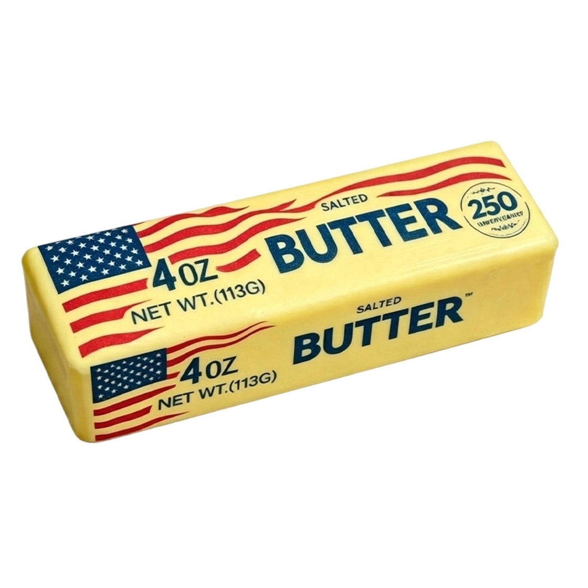 Squishy Butter USA Flag Limited Edition yellow butter squishy with American flag design and 250 anniversary badge
