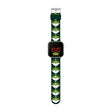 Star Wars Mandalorian Grogu LED watch showing full printed green silicone strap with repeating Grogu The Child character design