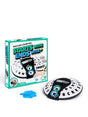 Starts With Ends With game box beside the spinner device and a pile of blue tokens on a white background