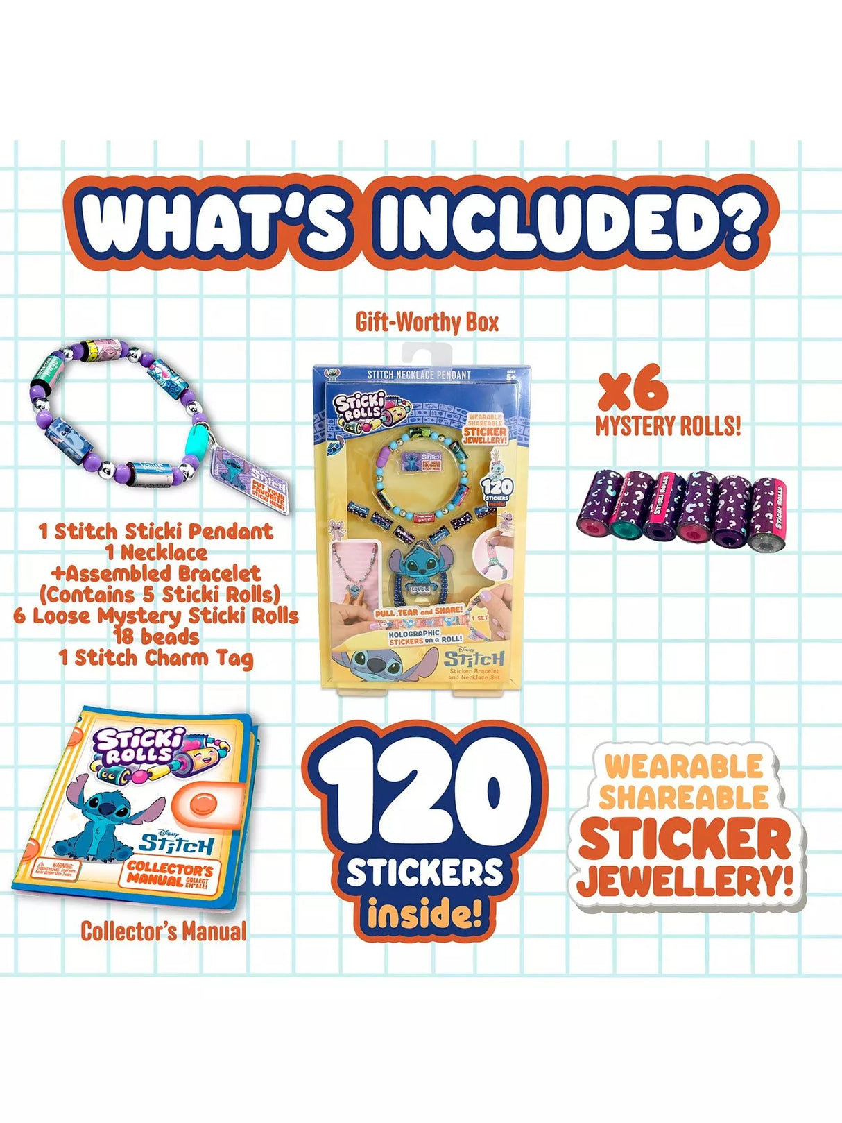 Sticki Rolls Disney Stitch Pendant Pack