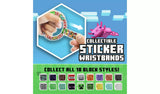 Sticki Rolls Minecraft wristband feature showing the wristband worn on a wrist and block style bead options