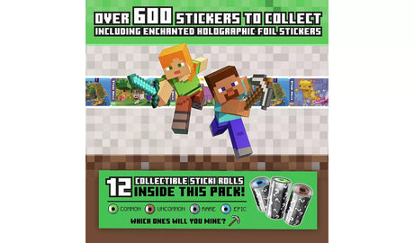 Sticki Rolls Minecraft feature image showing collectible sticker rolls and over 600 stickers to collect