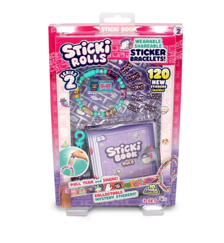 Front packaging of Sticki Rolls Sticker Book Series 2 with bracelet and stickers in Ireland