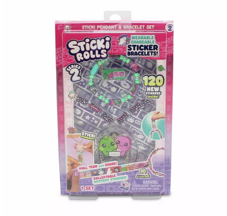 Sticki Rolls Sticki Pendant Activity Pack Series 2 retail packaging with bracelet and pendant in Ireland